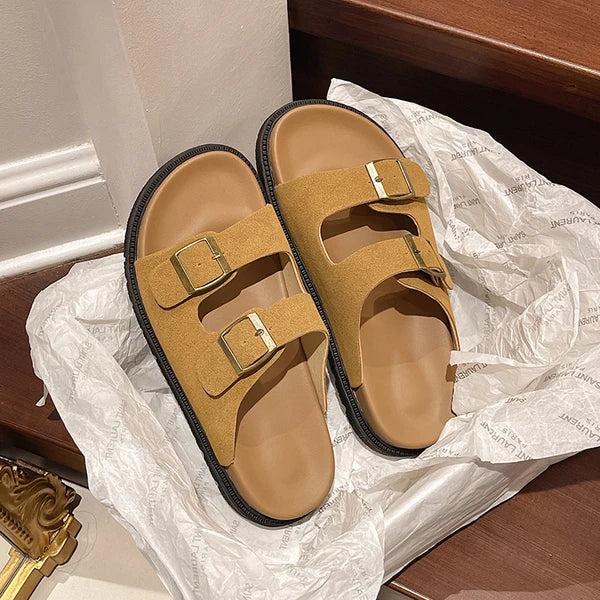 Solange Women's Buckle Sandals Cushioned Slip-On