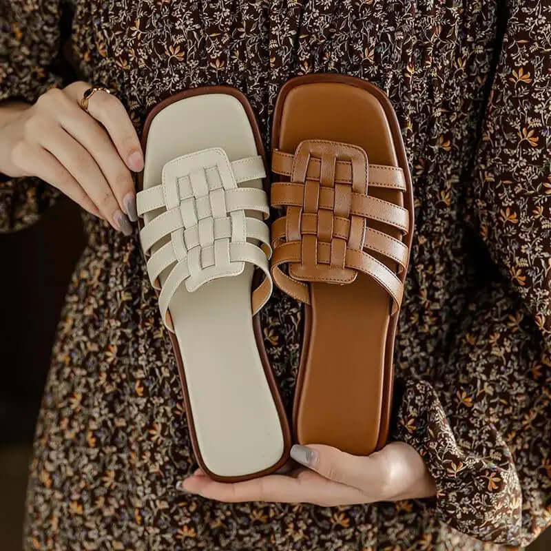Sasha Women's Leather Flat Slides