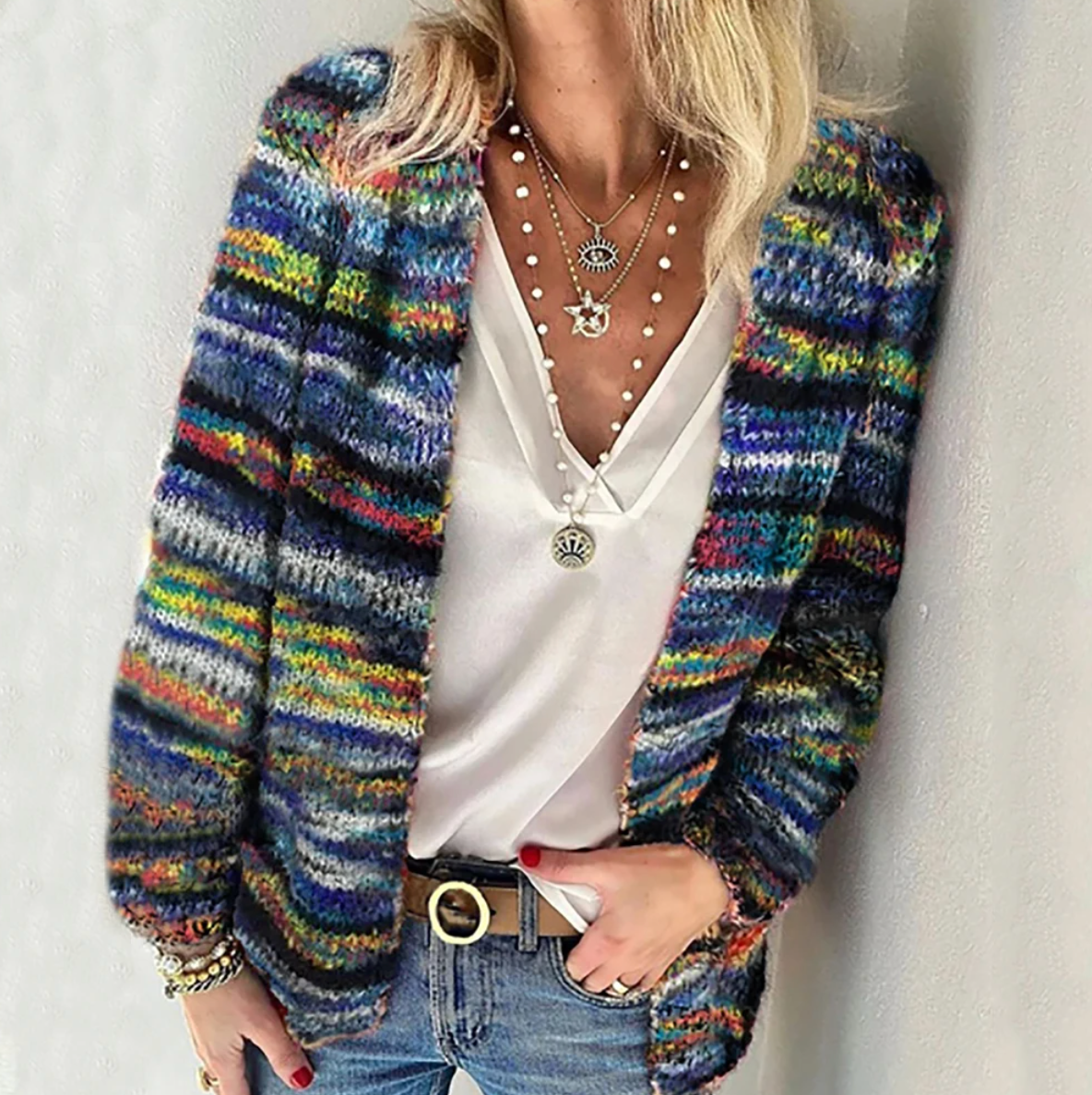 Women's Multicolor Cardigan Cozy