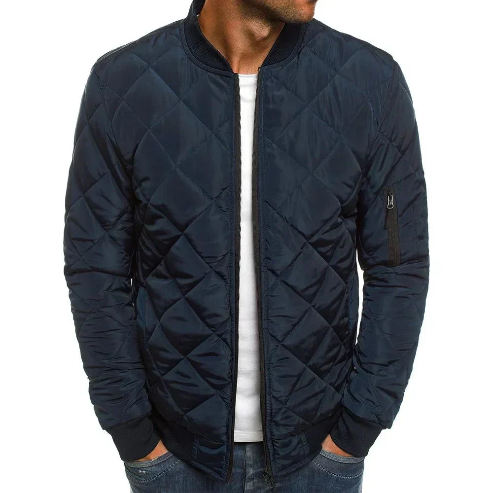 Isaac | Men's Quilted Zip Up Casual Bomber Jacket