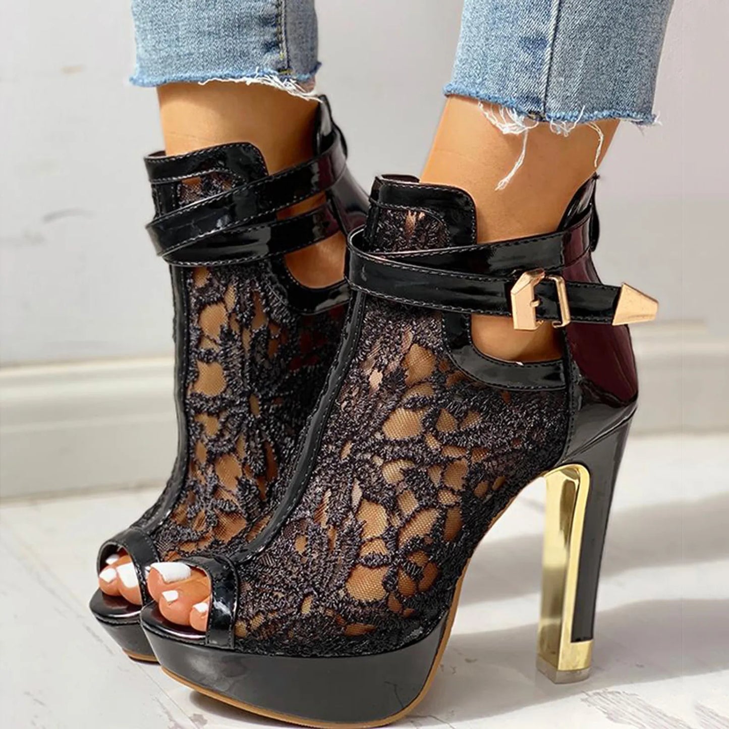 Mira Lace Heels