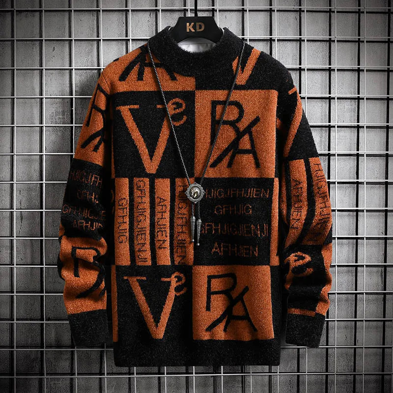 Bold Letter Graphic Knit Sweater