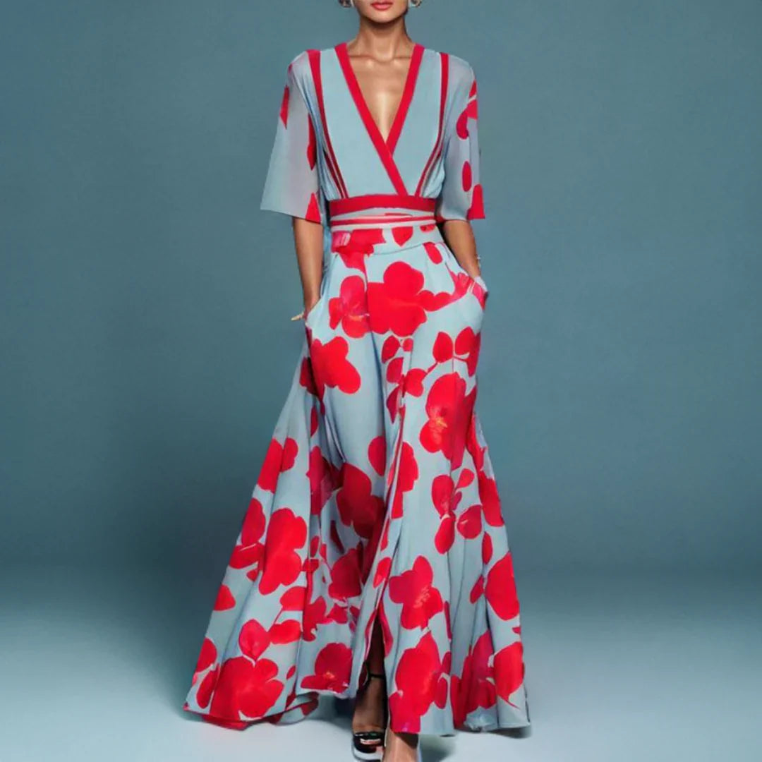 Women's Maxi Dress Floral Print - Fashinoza