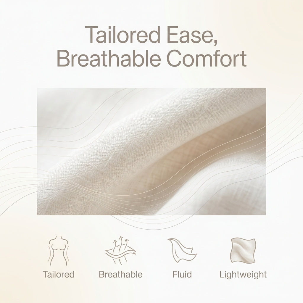 Linen Vest And Trousers Set Wide Leg