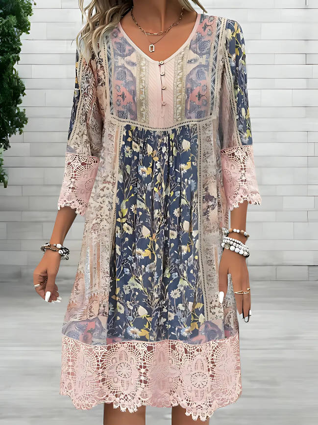 Women's Flowy Boho Dress - Fashinoza