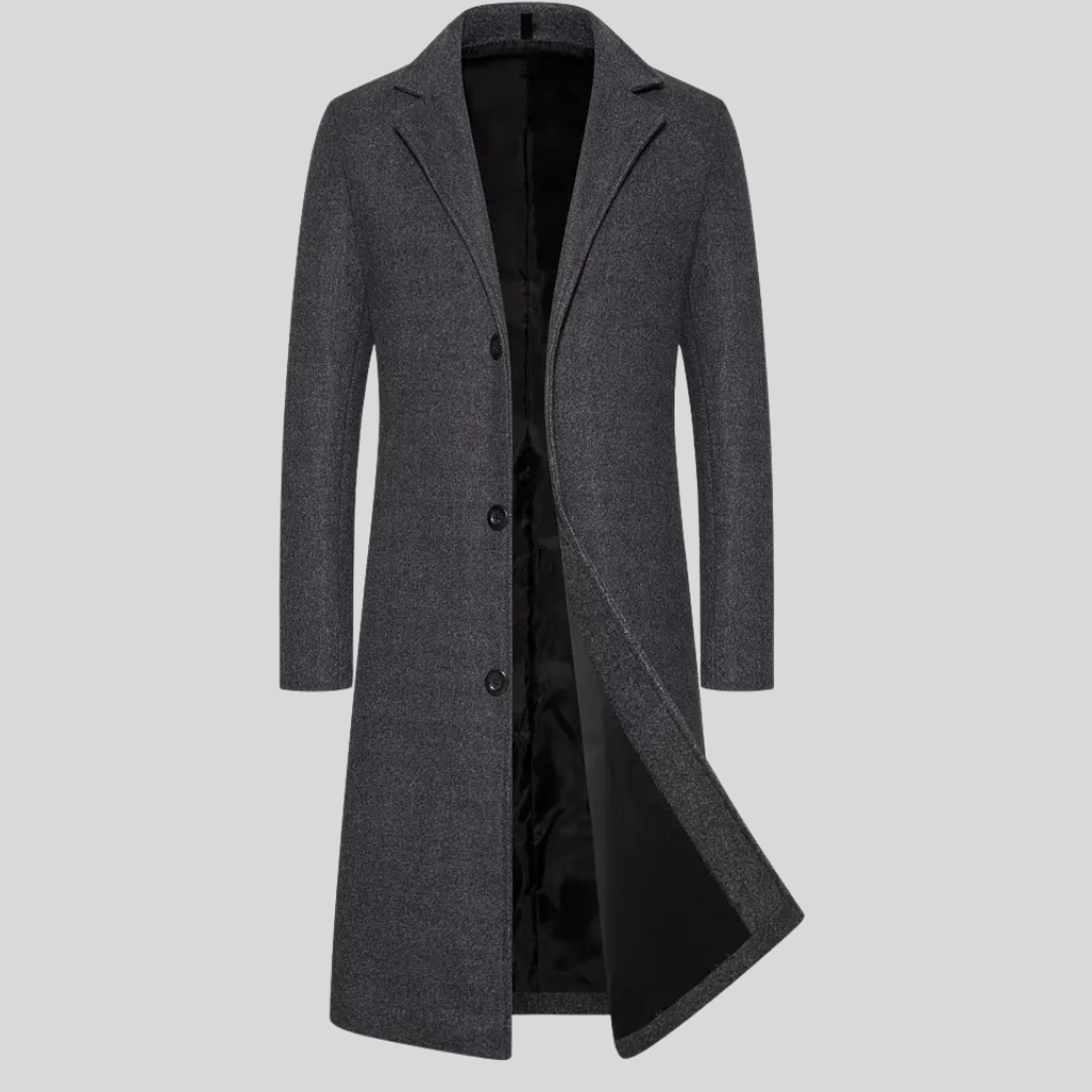 Men's Long Wool Overcoat Classic Winter Coat