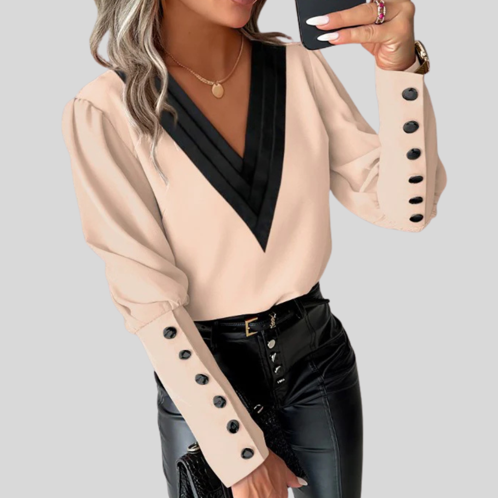 Women's Gigot Sleeve Blouse Casual Cotton White