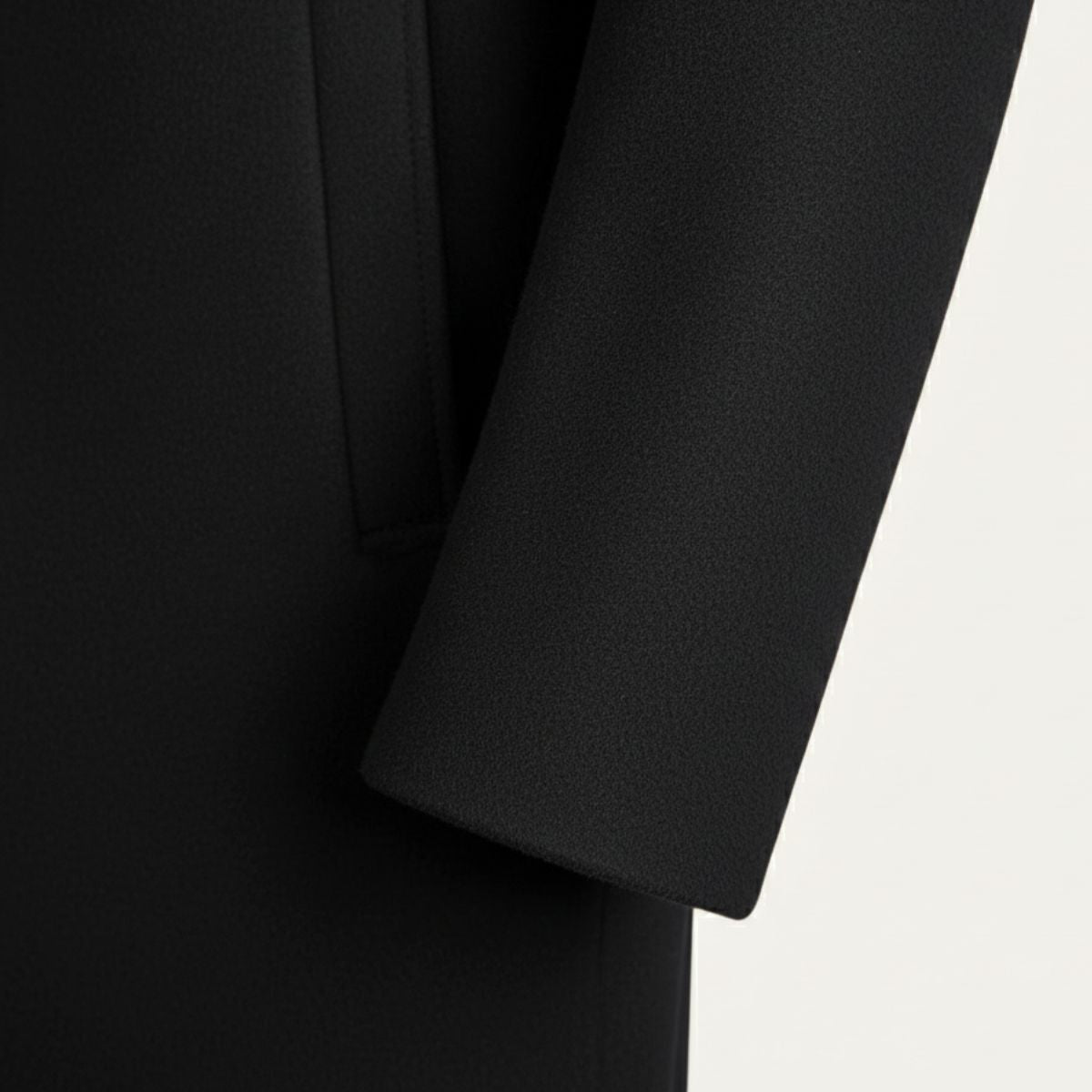 Men's Wool Overcoat Elegant Scarf Detail Charcoal