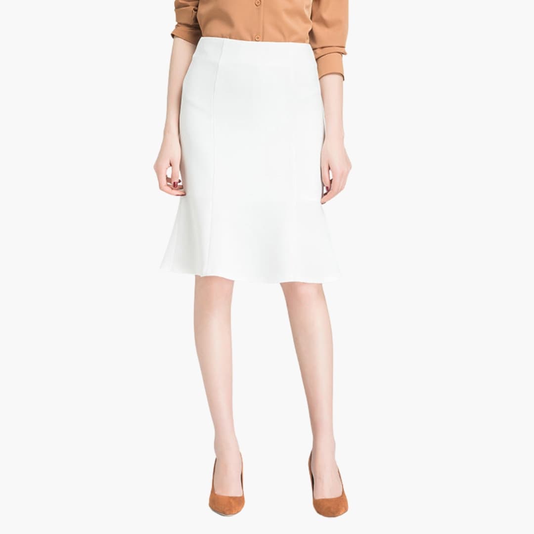 Women's Elastic Waist A-Line Midi Skirt