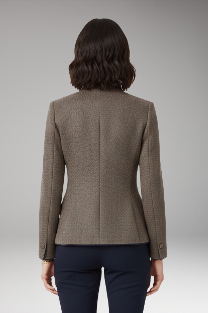 Women's Lapel Collar Blazer Button Front Closure