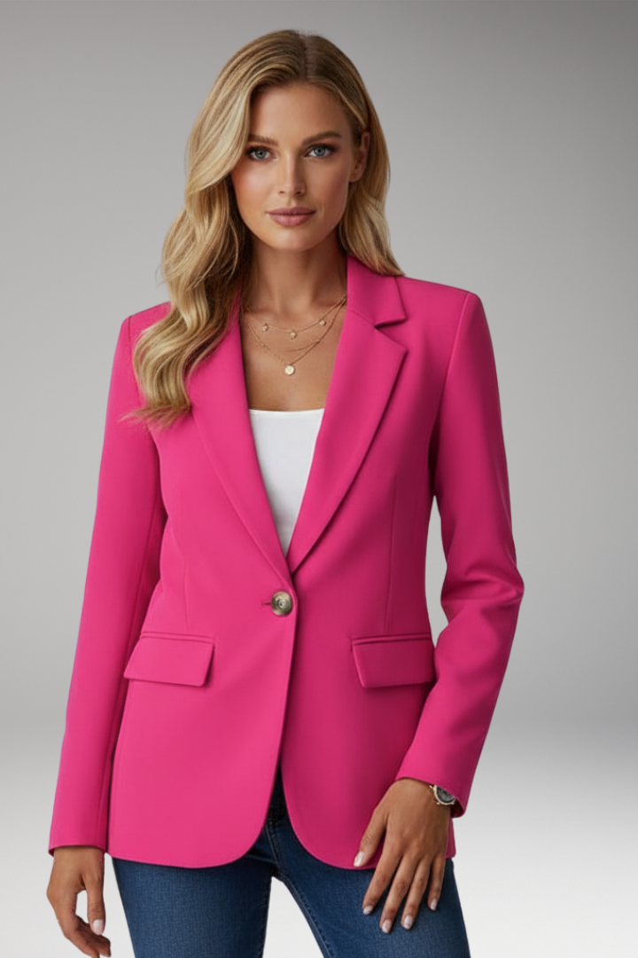 Women's Lapel Collar Blazer Single Button