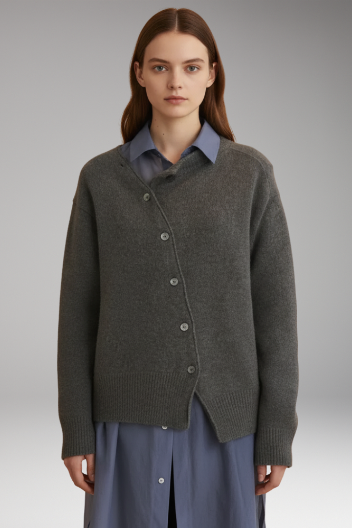 Women's Long Sleeve Asymmetrical Cardigan