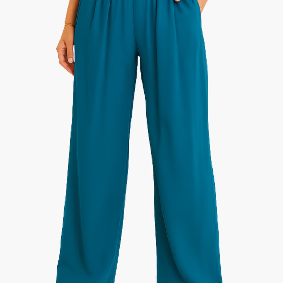 Women's High Waist Elastic Pants Wide Leg