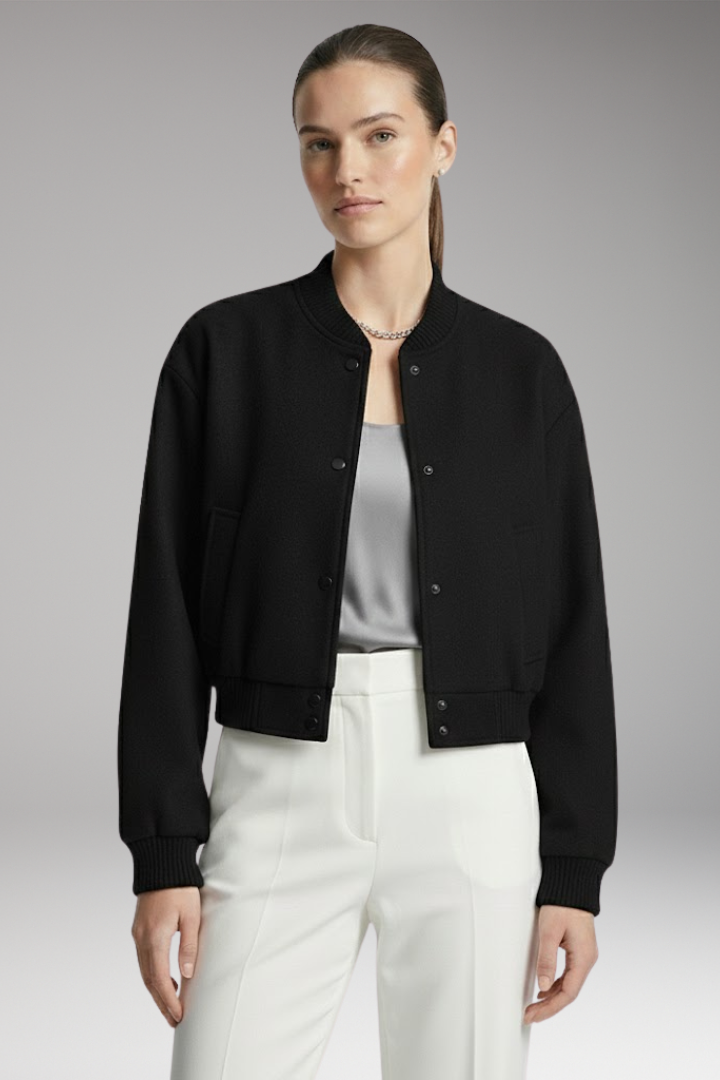 Women's Cropped Jacket Snap Closure