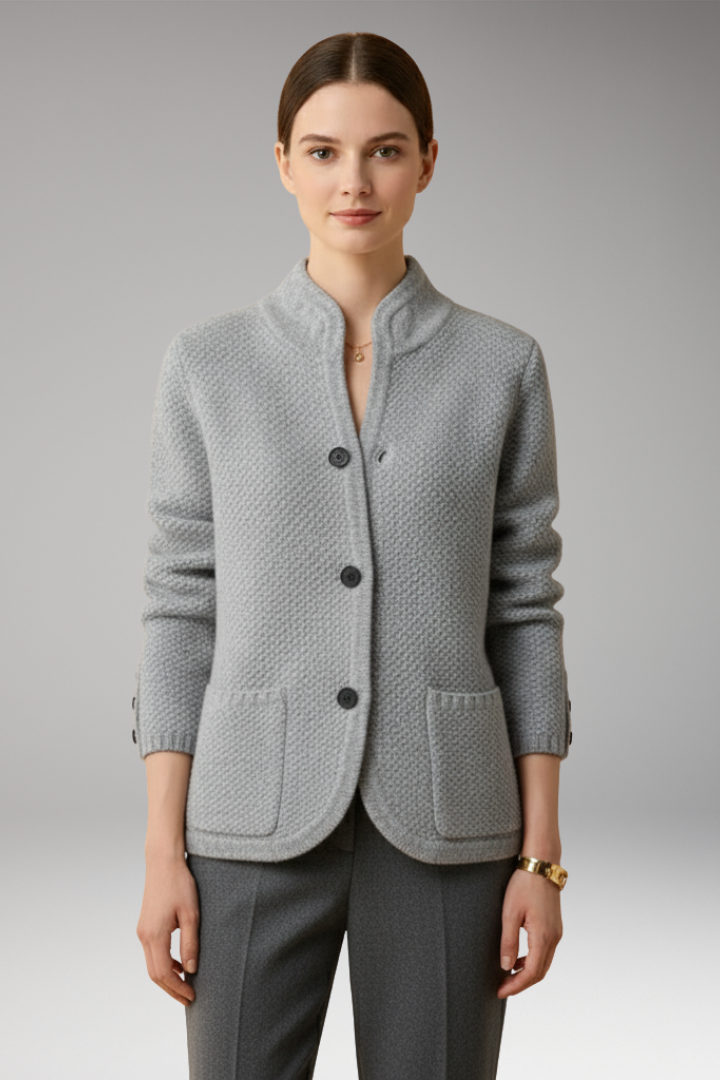 Women's Knit Button Jacket with Pockets