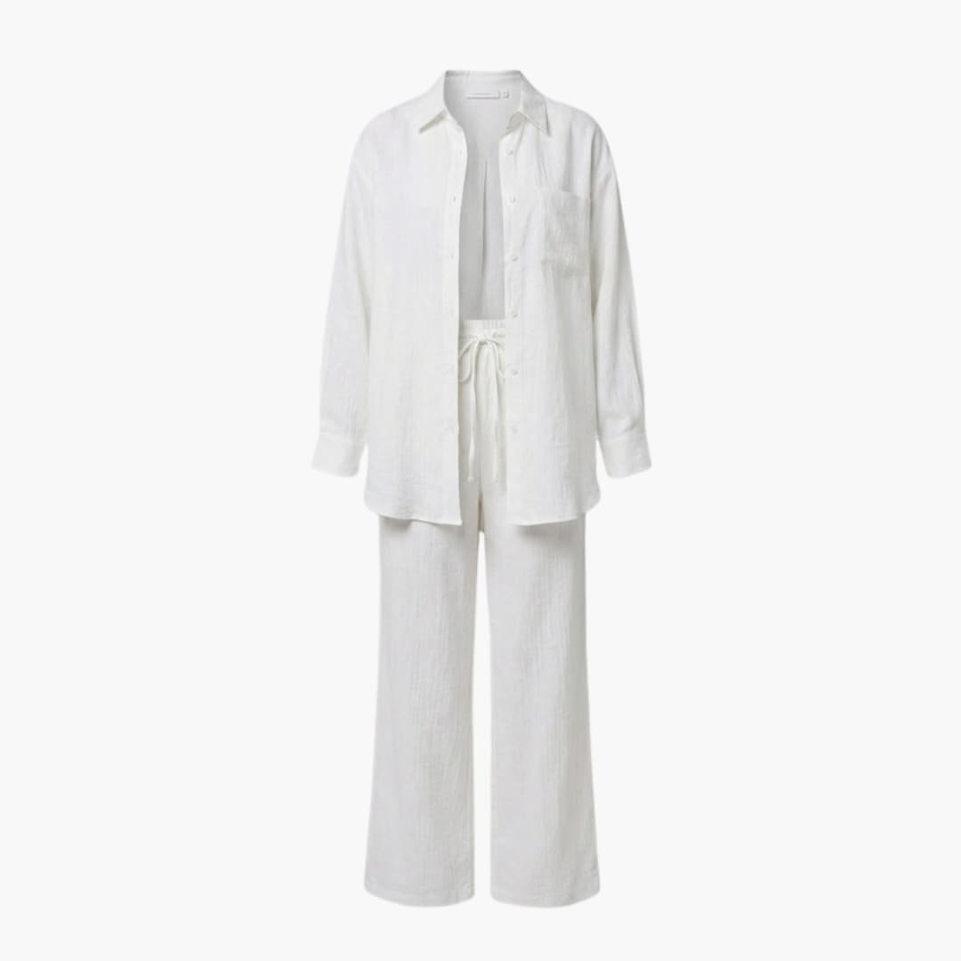 Women's Linen Two-Piece Pants Set