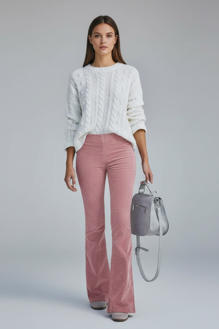 Women's Flared Ribbed Pants
