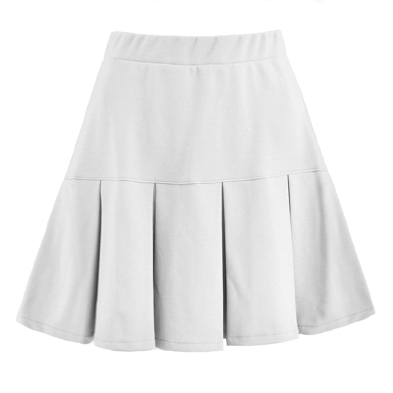 Women's Pleated Midi Skirt Elastic Waistband
