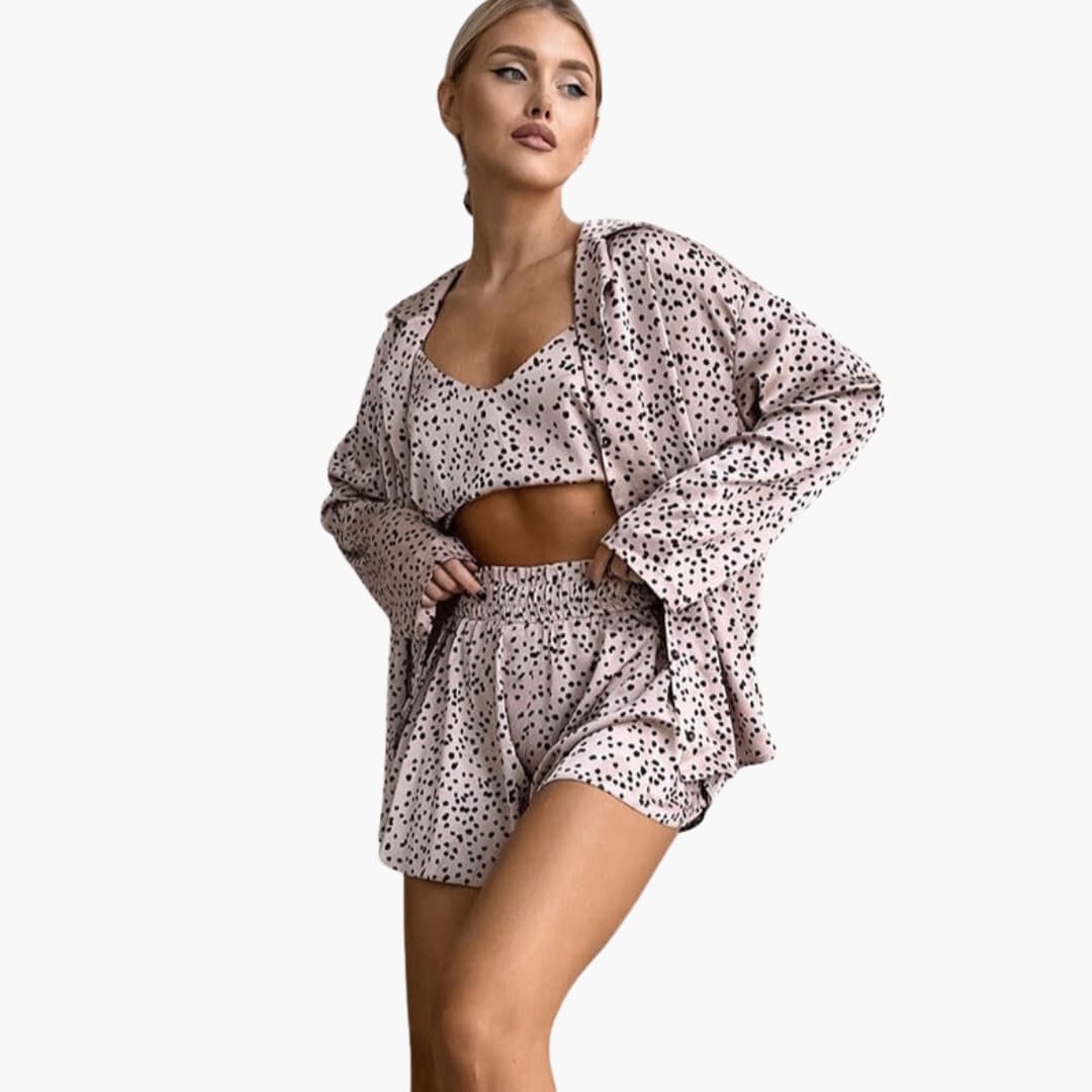 Women's Sleeveless Print Two Piece Shorts Set