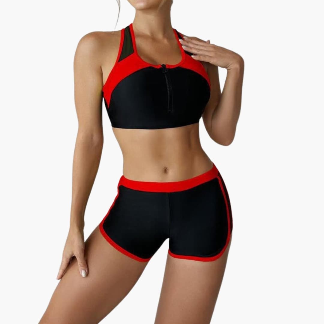 Women's Solid Bikini Swimsuit Adjustable Straps