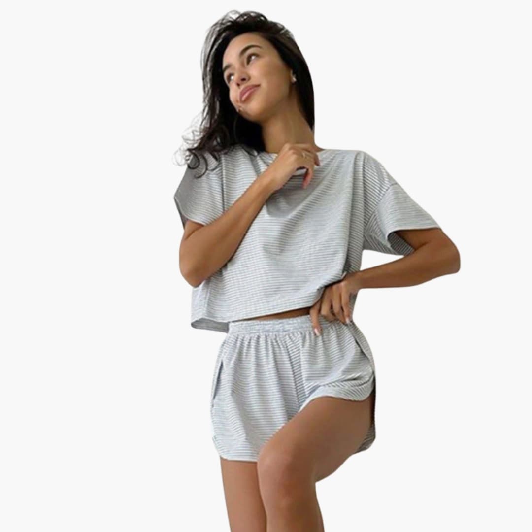 Women's Striped Two-Piece Outfit Set