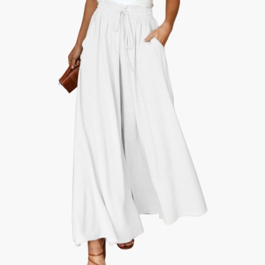Women's Wide Leg Drawstring Pants with Side Pockets