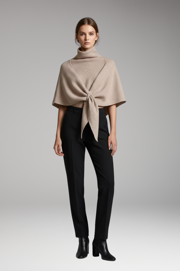 Women's Knit Shawl Soft Draped Edges