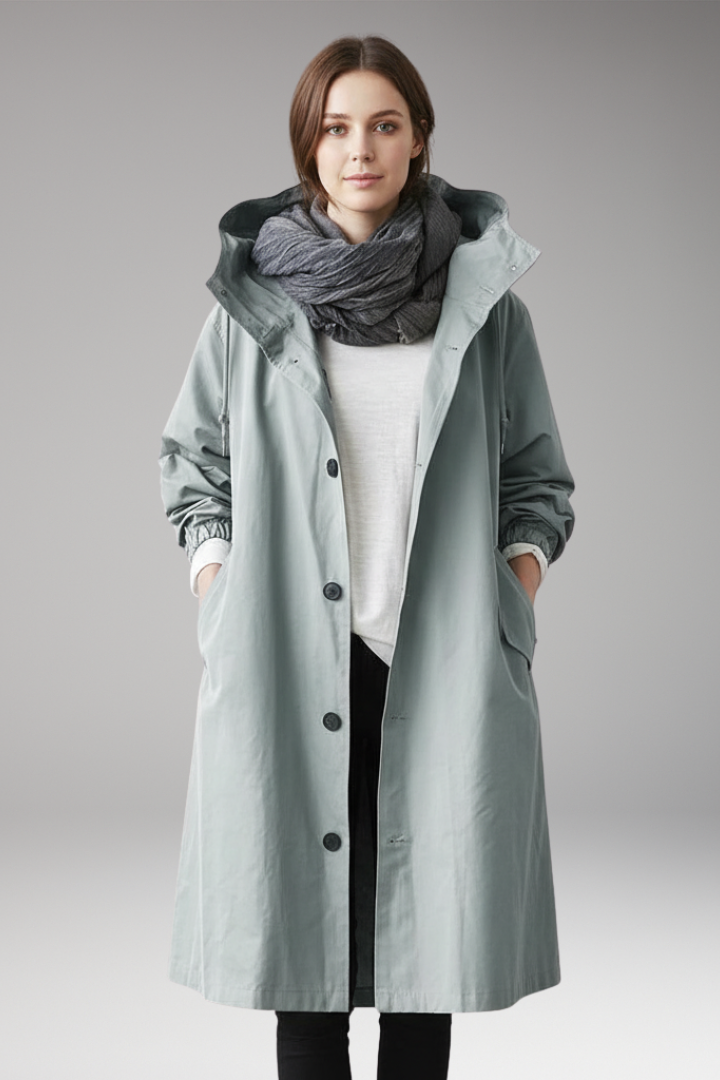 Women's Hooded Button Coat