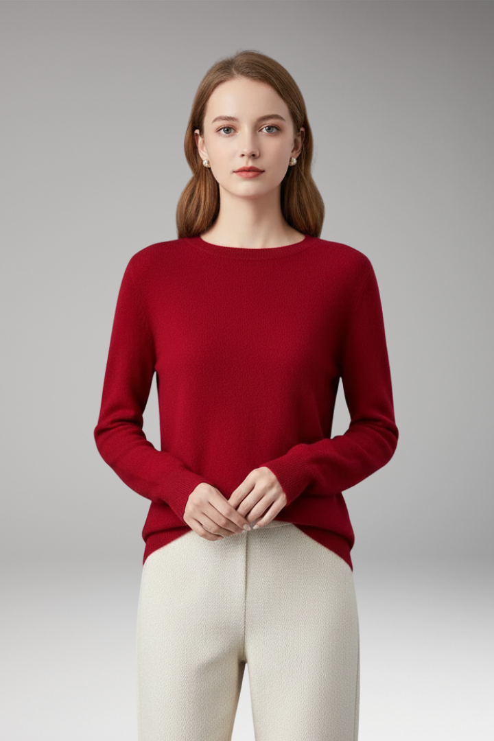 Women's O-Neck Sweater Long Sleeves