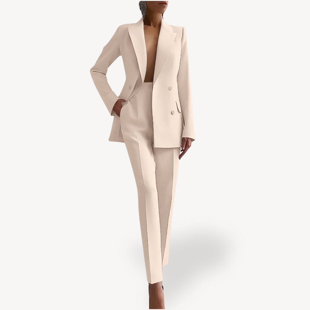 Abigail | Women’s Formal Tailored Suit Set with Long Blazer