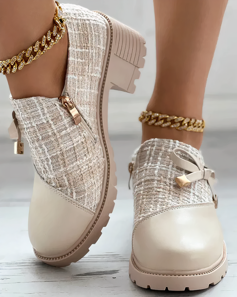 Women's Lace Slip On High Heels - Fashinoza