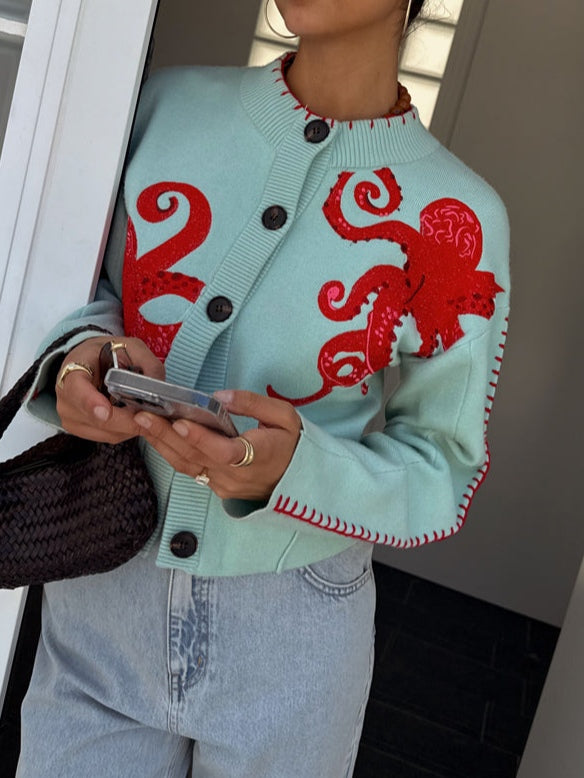 Women's Octopus Pattern Cardigan