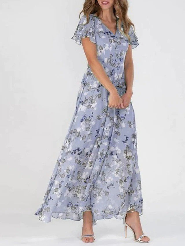 Allison Women's Floral Maxi Dress V-Neck