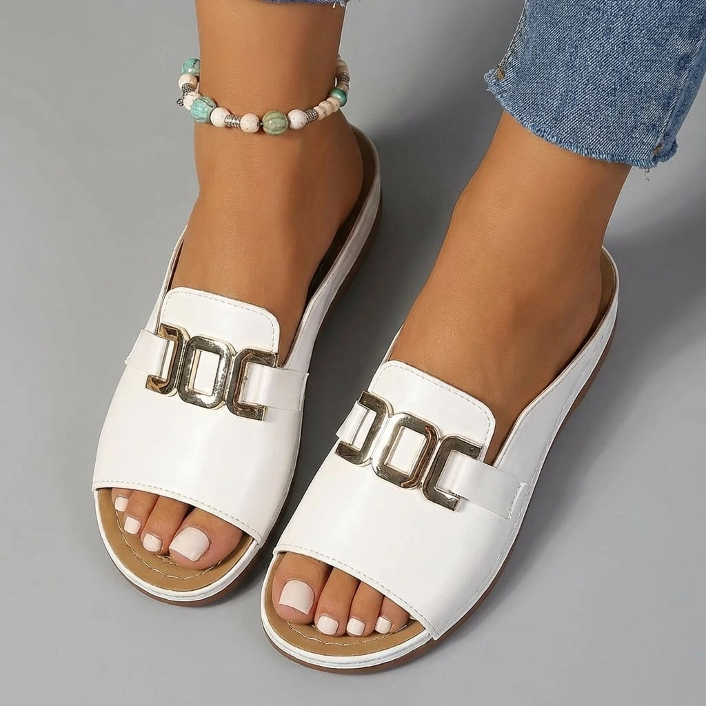 Women’s Orthopedic Flat Sandals with Buckle