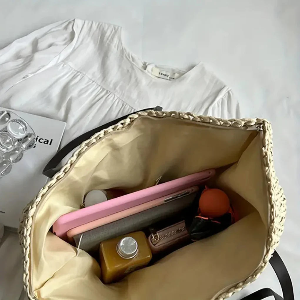 Women's Woven Tote Bag Natural Fiber Everyday Carry