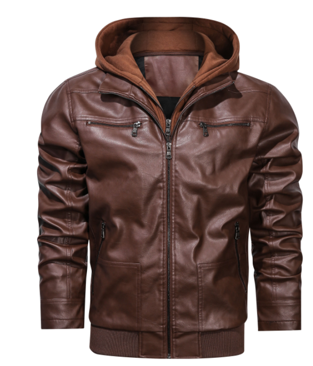 Men's Hooded Bomber Jacket Zip-Up - Fashinoza