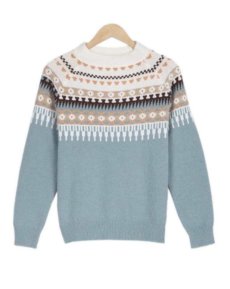 Brianna | Women Spring Pattern Crewneck Sweater