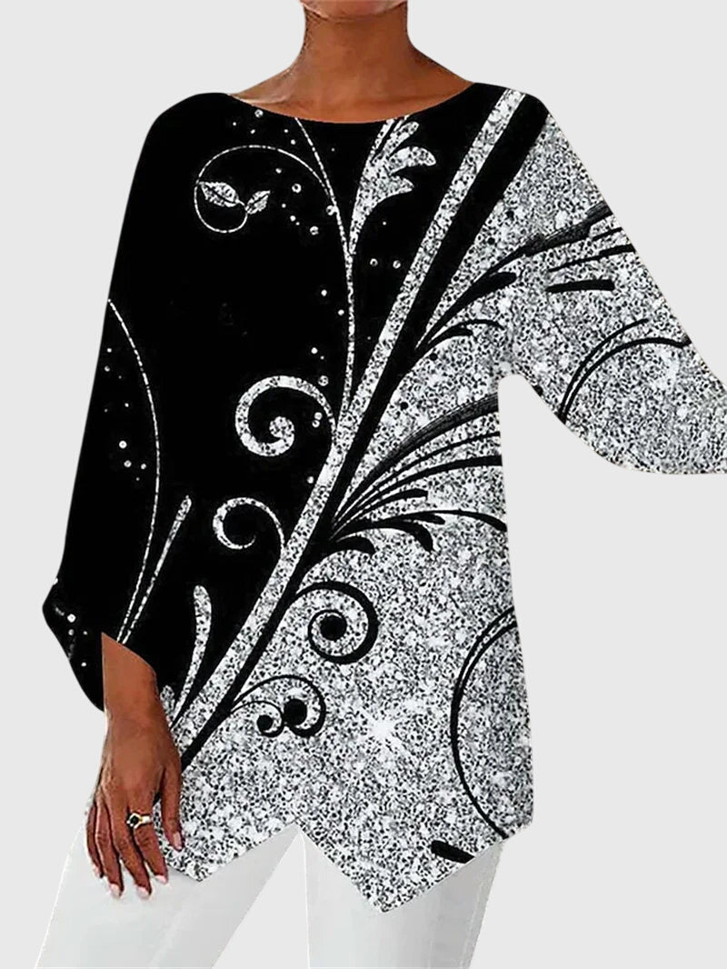 Caroline | Women’s Winter Butterfly Print Tunic Top