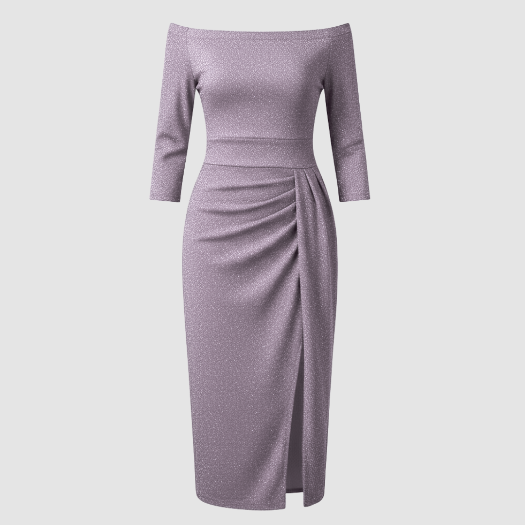 Image of Charity | Women's Off-the-Shoulder Midi Dress