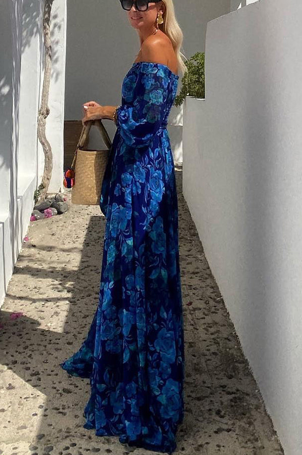 Women's Off Shoulder Floral Maxi Dress