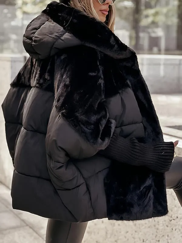 Women's Quilted Fleece Jacket With Hood