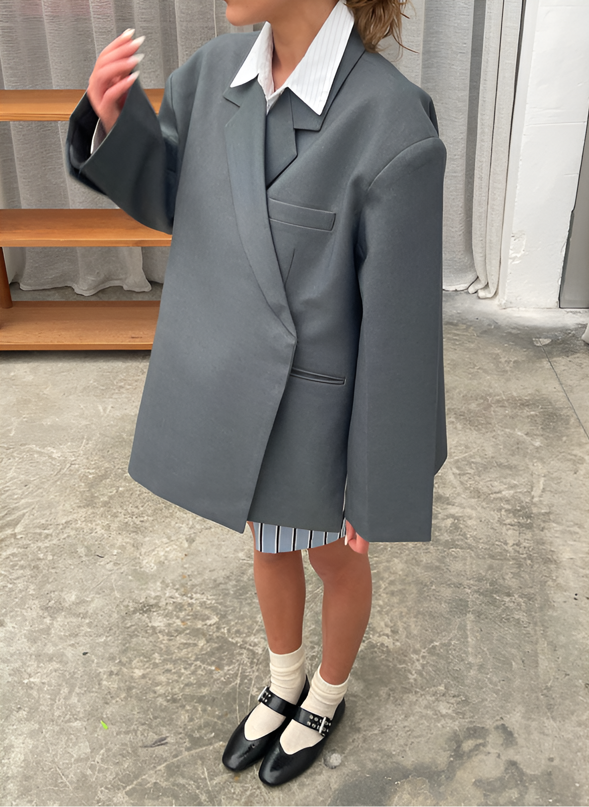 Women's Single Button Jacket Notched Lapel