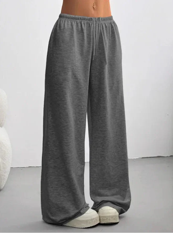 Women's Wide Leg Pants Elastic Waist Drawstring
