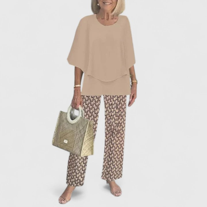 Women's Floral Print And Pants Set