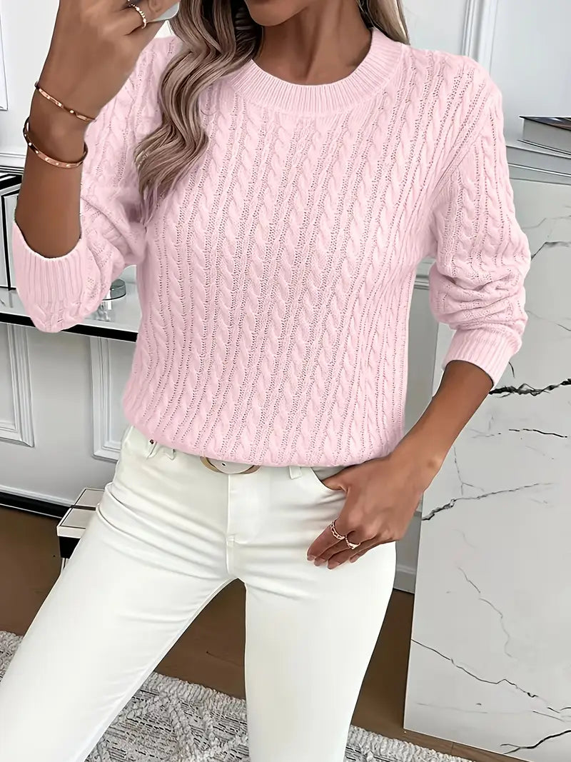 Women's Cable Knit Sweater White
