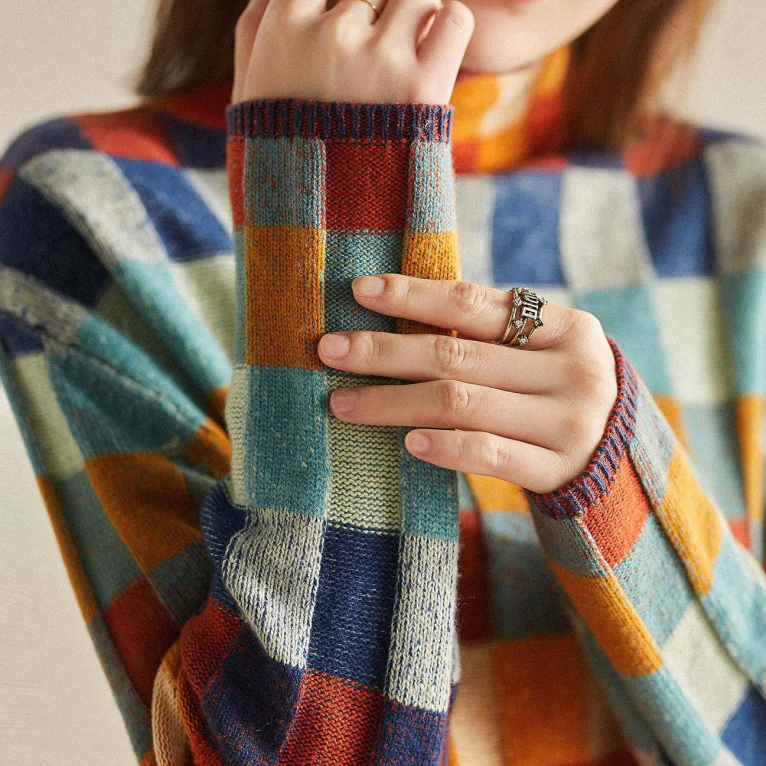 Ashley | Women’s Winter Plaid Long Sleeve Sweater