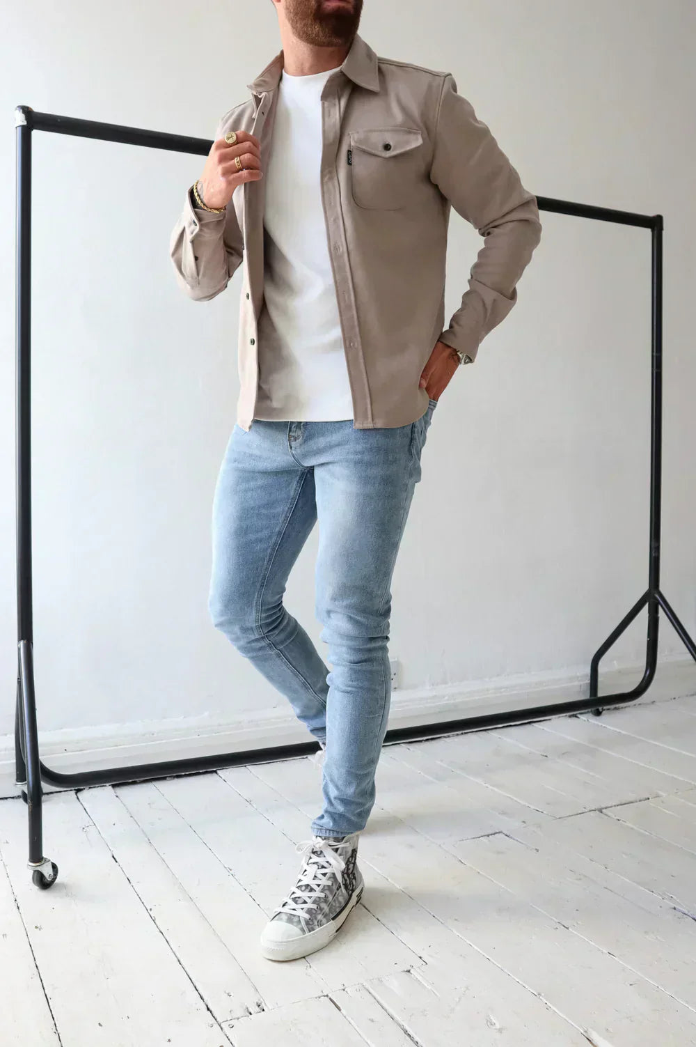 Edward | Men Spring Button Front Shirt Jacket