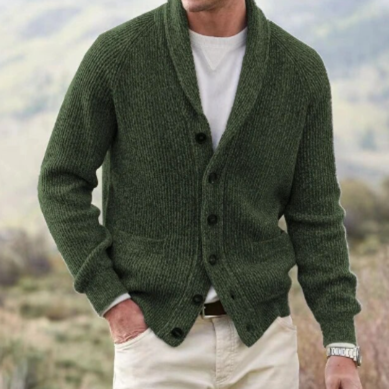 Men’s Shawl Collar Knit Cardigan