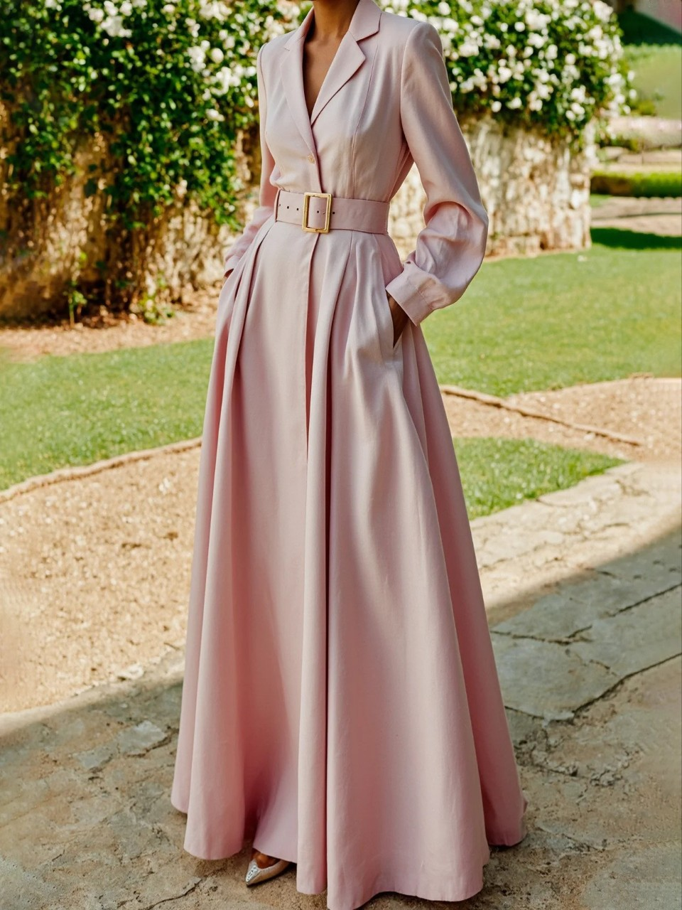 Lauren | Womens Elegant Belted Maxi Dress