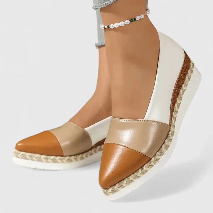 Women's Metallic Espadrille Wedge Loafers Slip On Shoes
